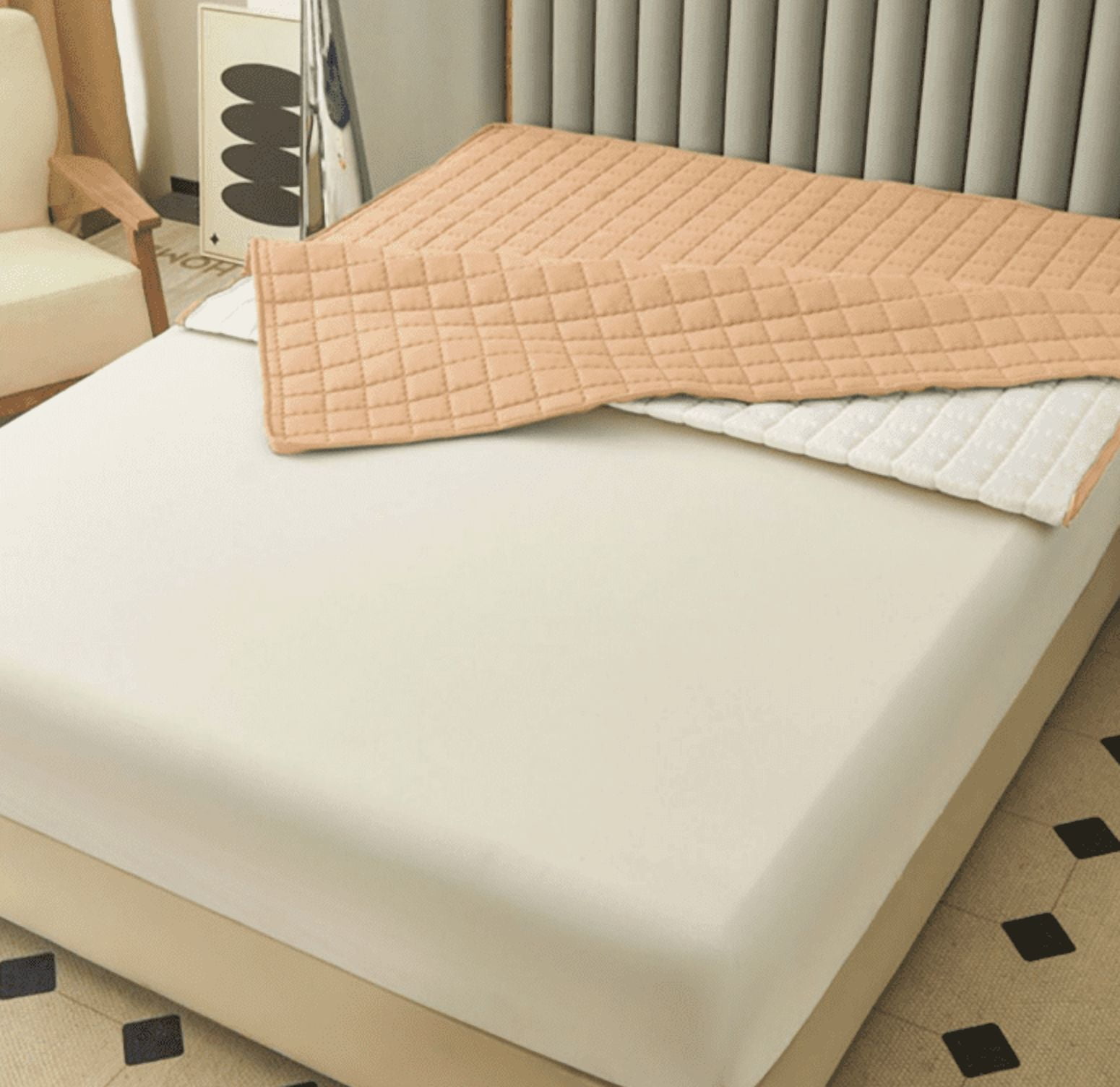 Mattress Protector - Zippered 360° Encasement  Breathable, Quilted & Machine Washable（no pillowcases)