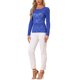 thumbnail image 2 of INSPIRAR CHIC Blusas de Manga Larga Abullonada Semi Transparente de Encaje Floral para Mujeres M Azul Real, 2 of 6