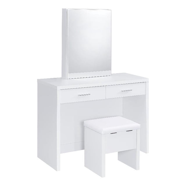 Coaster Bunbury Engineered Wood Makeup Vanity Table Set in White