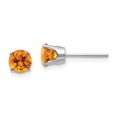 thumbnail image 1 of Boucles d'Oreilles Clous Citrine en Or Blanc 14K 5mm, 1 of 2