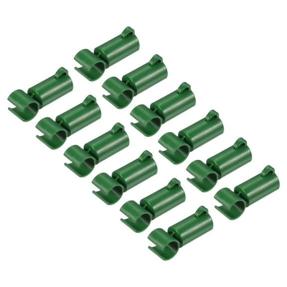 Uxcell 2.28" Long Plastic Plant Stakes Connector Clips Pipe Joint Buckle Green 20 Pack