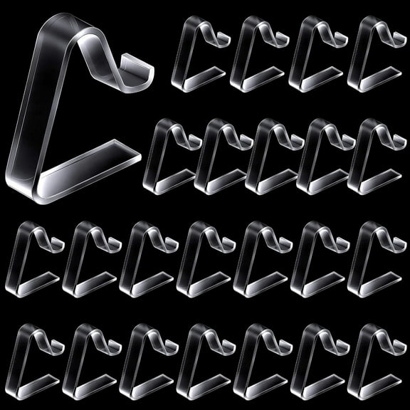 Topboutique Clear Tablecloth Clips,24 Pcs Plastic Table Cloth Clips,Transparent Table Cloth Holders,Windproof Table Cloth Clamps,Table Cover Holder Clamps for Wedding Party Christmas Camping,Small