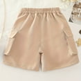 thumbnail image 4 of THDHVS Boys Shorts,Shorts for Girls,Girls Hiking Cargo Shorts Kids Lightweight Pockets Athletic Summer Casual Uniform Shorts for Girls Khaki 12-13 Years, 4 of 7