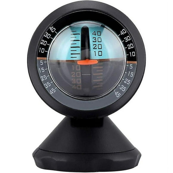 Car Inclinometer, Car Vehicle Inclinometer Slope Indicator Tilt Gauge Level Indicator Road Safety Instrument (Black)