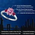 thumbnail image 2 of Gem Stone King 925 Sterling Silver Pink Moissanite and Red Created Ruby Engagement Ring for Women | 2.50 Cttw | Oval 9X7MM | Gemstone Birthstone | Size 6, 2 of 6