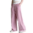 thumbnail image 2 of Fozruso Girls Casual Pants Girls Pants Casual Straight Leg Checkered Print Elastic Waist Comfortable Daily Wear For Kids Age 6 15 For School Outdoor Vacation Spring Summer Fall Sizes 120, 2 of 6