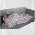 thumbnail image 5 of Floral Soft Flannel Fleece Throw Blanket, Feminine Romantic Illustration of Rose Silhouettes on a Plain Background, Cozy Plush for Indoor and Outdoor Use, 70" x 90", Baby Pink and White, by Ambesonne, 5 of 5