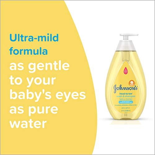 Johnson's Head-To-Toe Gentle Baby Body Wash & Shampoo, Tear-Free, Sulfate-Free & Hypoallergenic Bath Wash & Shampoo for Baby's Sensitive Skin & Hair, Washes Away 99.9% Of Germs 16.9 fl. oz Pack of 3