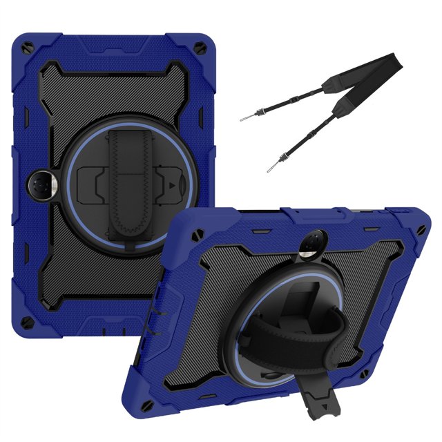 XYX 3in1 Rotating Stand Case for Honor Pad 9/Honor Tablet 9 HEY2-W09 12.1 inch with Hand/Shoulder Strap, Shockproof Rugged, Navy Blue
