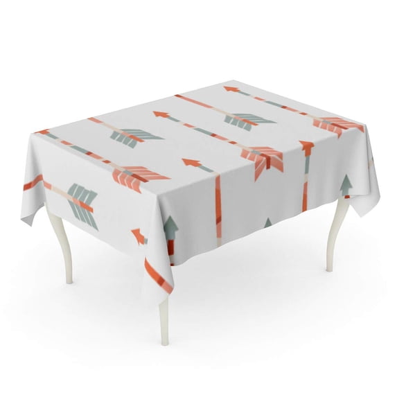 SIDONKU Beige Archery Arrows Pattern Camp Cupid Cute Day Dimension Tablecloth Table Desk Cover Home Party Decor 52x70 inch