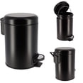 thumbnail image 4 of Soft Close Lid Round Metal Bath Floor Step Trash Can Waste Bin 3-liters-0.8-gal Black, 4 of 7