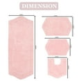 thumbnail image 2 of Home Weavers Waterford Collection 100% Cotton Non-Slip Bathroom Rug Set Machine Washable Bathroom Rug, Bath Rug, U Shaped Contour, Runner, Pink Color 4 Piece Bath Rug set, 2 of 8