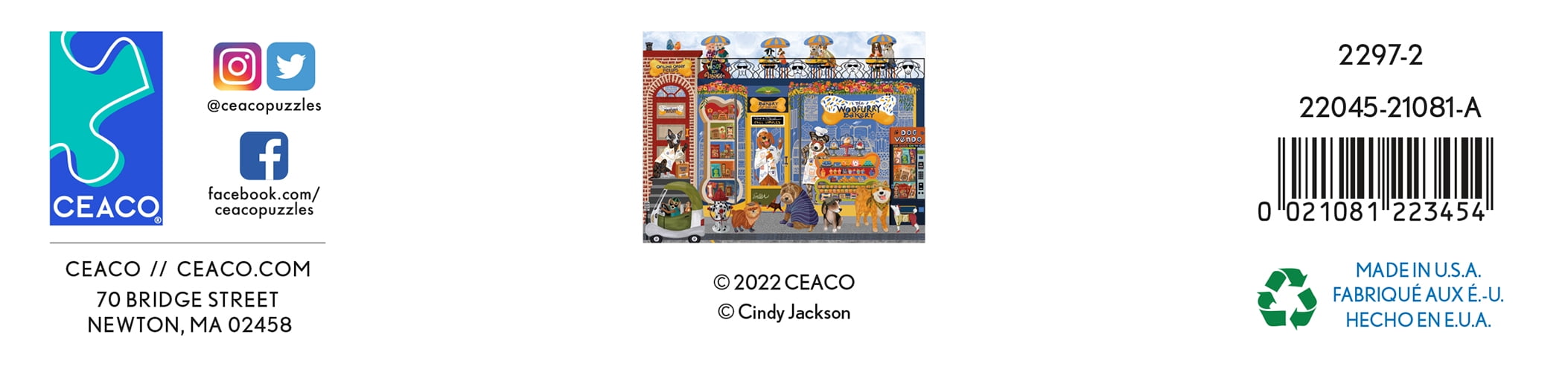 Ceaco 300-Piece Woof N' Wag Woofurry Bakery Interlocking Jigsaw Puzzle