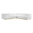 thumbnail image 2 of Modway Conjure 5-Piece Velvet and Stainless Steel Sectional in Gold/White, 2 of 5