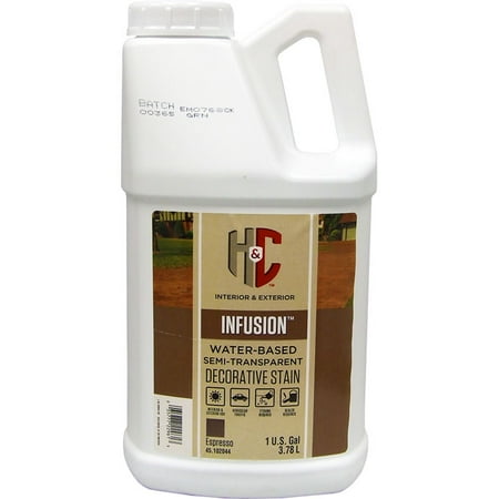 H&C 45.102044 Infusion water-based semi-transparent Decorative Stain ESPRESSO gallon
