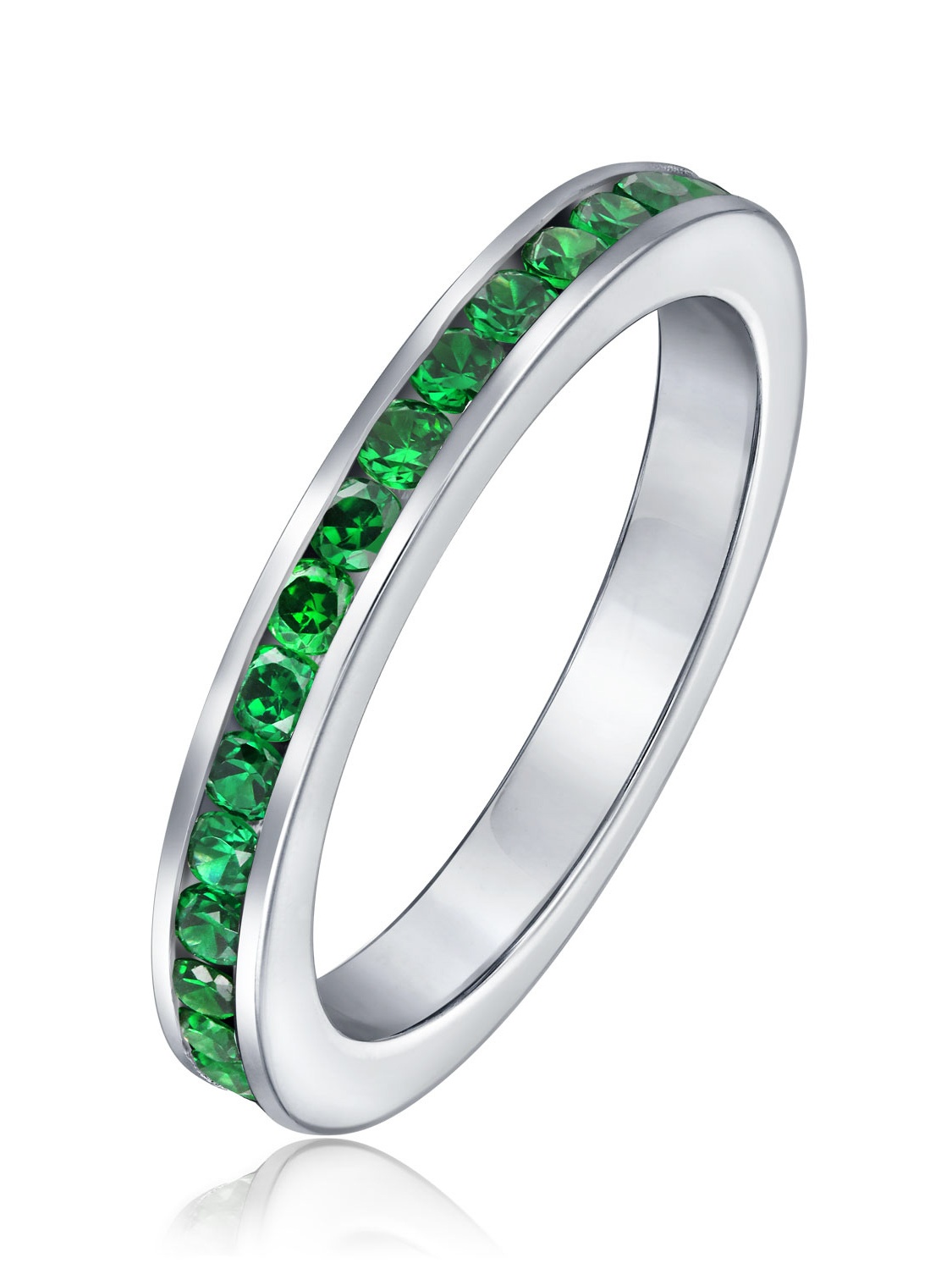 Jewelry - Cubic Zirconia Stackable CZ Channel Set Eternity Band Ring