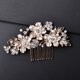 thumbnail image 3 of Nvzi Horquillas para el pelo de boda con flores para novias, peinetas con perlas de cristal, pinzas para el pelo, accesorios para el pelo de boda dorados, joyas -A, 3 of 5