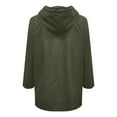 thumbnail image 5 of Mifelio Rain Jacket Women Solid Rain Jacket Outdoor Plus Size Hooded Windproof Loose Coat Water Proof Jackets for Women Green XL, 5 of 8