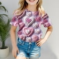thumbnail image 2 of Gerichy Girls Graphic Print T-Shirt Valentines Day Cute Printed Short Sleeve Tshirt Top Printed Top Crewneck Summer Tops, 2 of 5