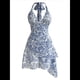 thumbnail image 1 of Vestido Bohemio con Estampado Floral, Sin Mangas, Espalda Descubierta, Escote en V Profundo, Volantes y Espalda Descubierta Azul M, 1 of 9
