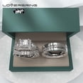 thumbnail image 3 of Adjustable size Wedding Ring Sets His And Hers Couples Women 925 Sterling Silver Moissanite Man Titanium Wedding Bands, 3 of 7
