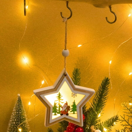 

Yoslce Fall Decorations For Home Christmas Tree Shape Santa Elk Snowman Pattern Wooden