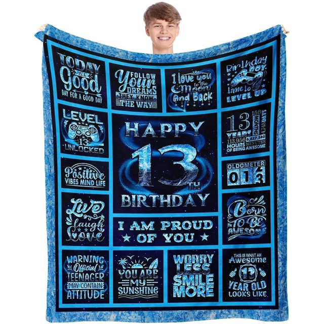 LHSHID 13 Year Old Boy Gifts Birthday Gifts for 13 Year Old Boys Coolest Gifts for 13 Year Old Boy 13 Year Old Boy Birthday Gift Ideas 13th Birthday Throw Blanket for 13 Year Old Boy 40"x50"
