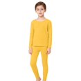 thumbnail image 2 of LIJCC Children's Two Piece Solid Color Thermal Underwear and Thermal Pants Set Kids Base Layer Winter Warm(Yellow,13-14Years), 2 of 9