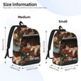 thumbnail image 2 of Disketp Cat Asleep Among Flowers print Canvas Backpack Lightweight Travel Daypack Student Rucksack Laptop Backpack-Medium, 2 of 5
