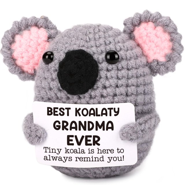 Figura de juguete NEVERNERVE hecha a mano a ganchillo koala 5x8x9 cm