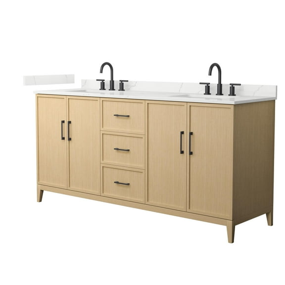 Wyndham Collection Wch717172d-Qtz-Us3mxx Elan 72" Free Standing Double Basin Vanity Set -