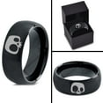 thumbnail image 4 of Tungsten Bony Skull Skeleton Head Band Ring 8mm Men Women Comfort Fit Black Dome Brushed Polished, 4 of 4
