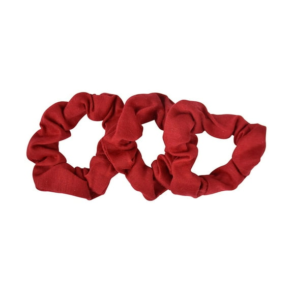 Motique Accessories Small Scrunchies Cotton Hair Bobble - Set of 3 - Red