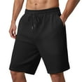 thumbnail image 2 of Mens Shorts Summer Casual Heavyweight Jacquard Elastic Waist Wide Straight Leg Beach Shorts with Pockets, 2 of 7