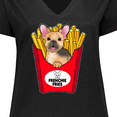 thumbnail image 4 of Inktastic Cute Frenchie in French Fries Women's Plus Size V-Neck T-Shirt, 4 of 5