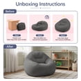 thumbnail image 6 of ROFIELTY Bean Bag Chair 3FT Foam Filled for Kids/Teens Washable Non-Slip Gray, 6 of 10