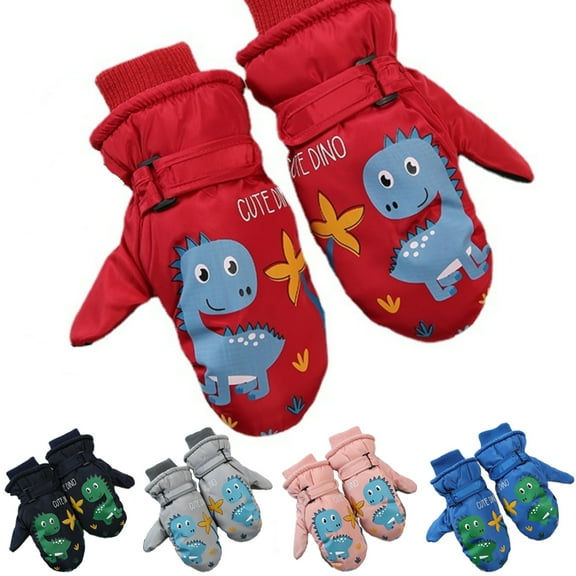 Toddler Gloves Kids Mittens Winter Warm Lined Fleece Gloves Waterproof Snow Baby Mitten for Boys Girls