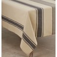 thumbnail image 2 of Fennco Styles Aulaire Banded Design 100% Cotton Tablecloth 65" W x 104" L - Natural Striped Table Cover for Home, Dining Room Decor, Banquets, Family Gathering and Special Occasion, 2 of 6