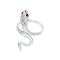 thumbnail image 3 of AFFY Simulated Garnet & CZ Snake Womens Band 14k White Gold Over 925 Sterling Silver, 3 of 4