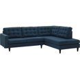 thumbnail image 1 of Modway Empress 2-Piece Fabric Upholstered Right-Facing Sectional in Azure, 1 of 10