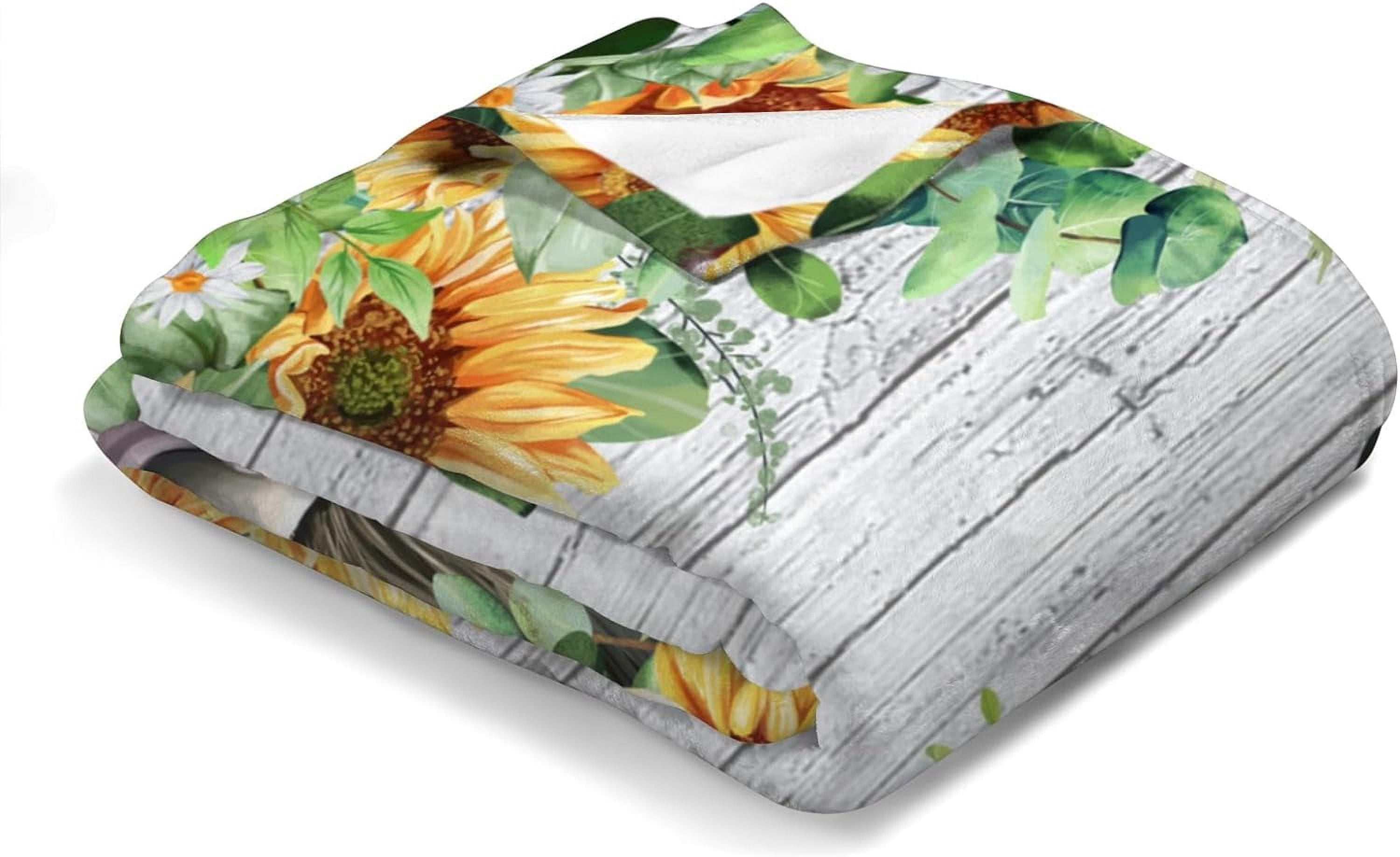 Highland Cow Sunflower Cow Blanket Baby Blanket High Definition Flowers Flannel Throw Blankets Super Warm Travel Blankets for Kids Baby 40x50inch