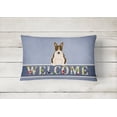 thumbnail image 2 of Carolines Treasures BB5717PW1216 Bull Terrier Dark Brindle Welcome Canvas Fabric Decorative Pillow, 12H x16W, multicolor, 2 of 3