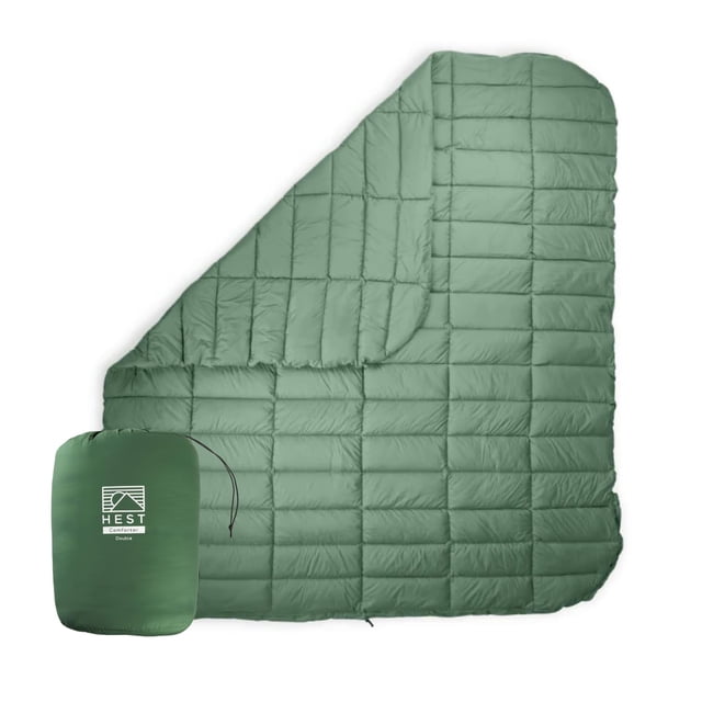 HEST Couette Pliable pour Camping, Taille Double - Remplissage 100 % Polyester Recyclé et Tissu Premium Silencieux - Parfait pour Randonnée, Randonnée et Aventures en Plein Air