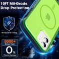 thumbnail image 4 of Strong  for iPhone 12 Case/iPhone 12 Pro Case, [Compatible with Magsafe][Mil-Grade Drop Protection]Slim Thin Shockproof Clear Protective Phone Case for iPhone 12/12 Pro,Fluorescent Green, 4 of 14