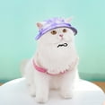 thumbnail image 2 of Pet Sun Hat for Cats, Breathable Cat Sun Hat with Earholes for Small Cats and Puppies, Lightweight Terylene Summer Outdoor Hat, UV Protection Wide Brim Pet Hat, Blue/Yellow/Purple 10in, 2 of 7