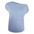 thumbnail image 4 of RMGVDSD Women's Summer Off The Shoulder Knit Tops 2025 Casual Short Sleeve Oversized Tunic T Shirt Solid Color Sweater Fall Fashion Clothes /Blue, 4 of 4