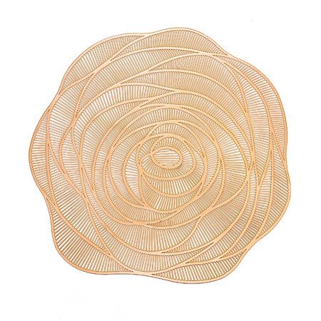 

Meizhencang Cup Mat Eye-catching Heat Resistant PVC Thickened Rose Flower Shaped Placemat for Home