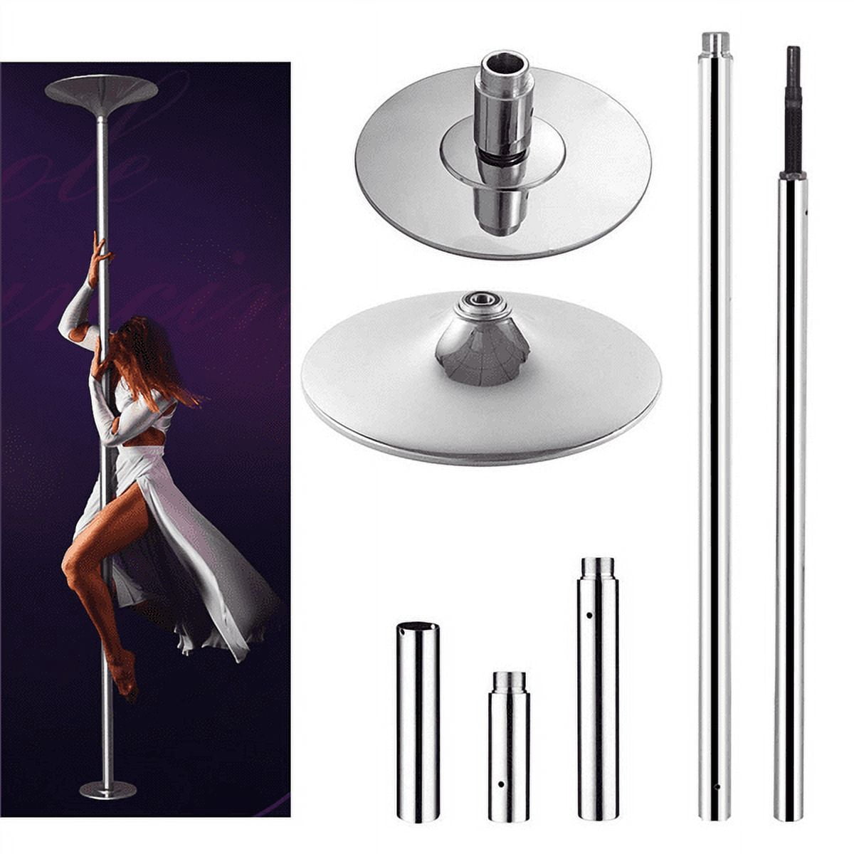 Portable Professional Dance Pole Stripper Exercise Pole Silver