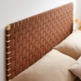 thumbnail image 7 of Sparta Weave Wall-Mount Vegan Leather Queen Headboard in Natural Brown, 7 of 7