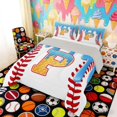thumbnail image 2 of Erosebridal Waffle Drip Letter P Queen Comforter Set, Cute Baseball Sport Bedding Comforter Set for Girls and Boys, Gray Reversible 3pcs, 1 Comforter and 2 Pillowcases, 2 of 6